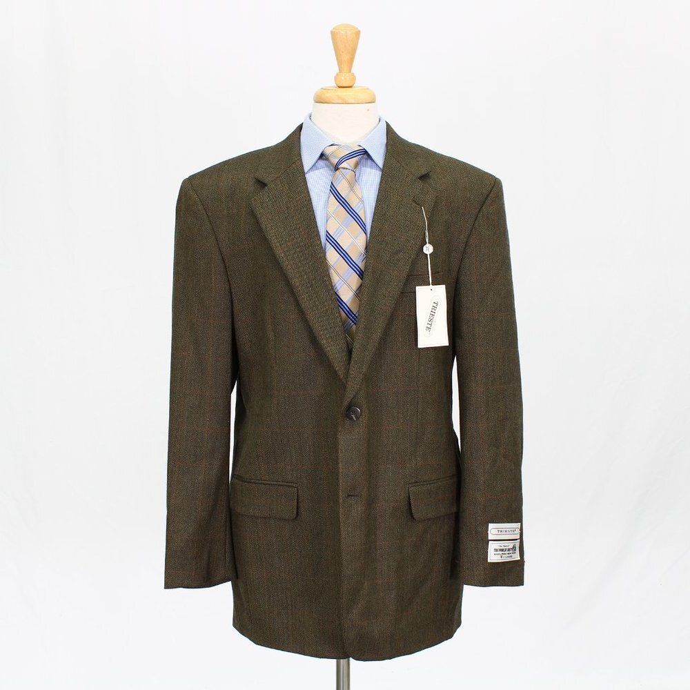 Trieste 44L Brown HB 2-Button Sport Coat Blazer Jacket V583